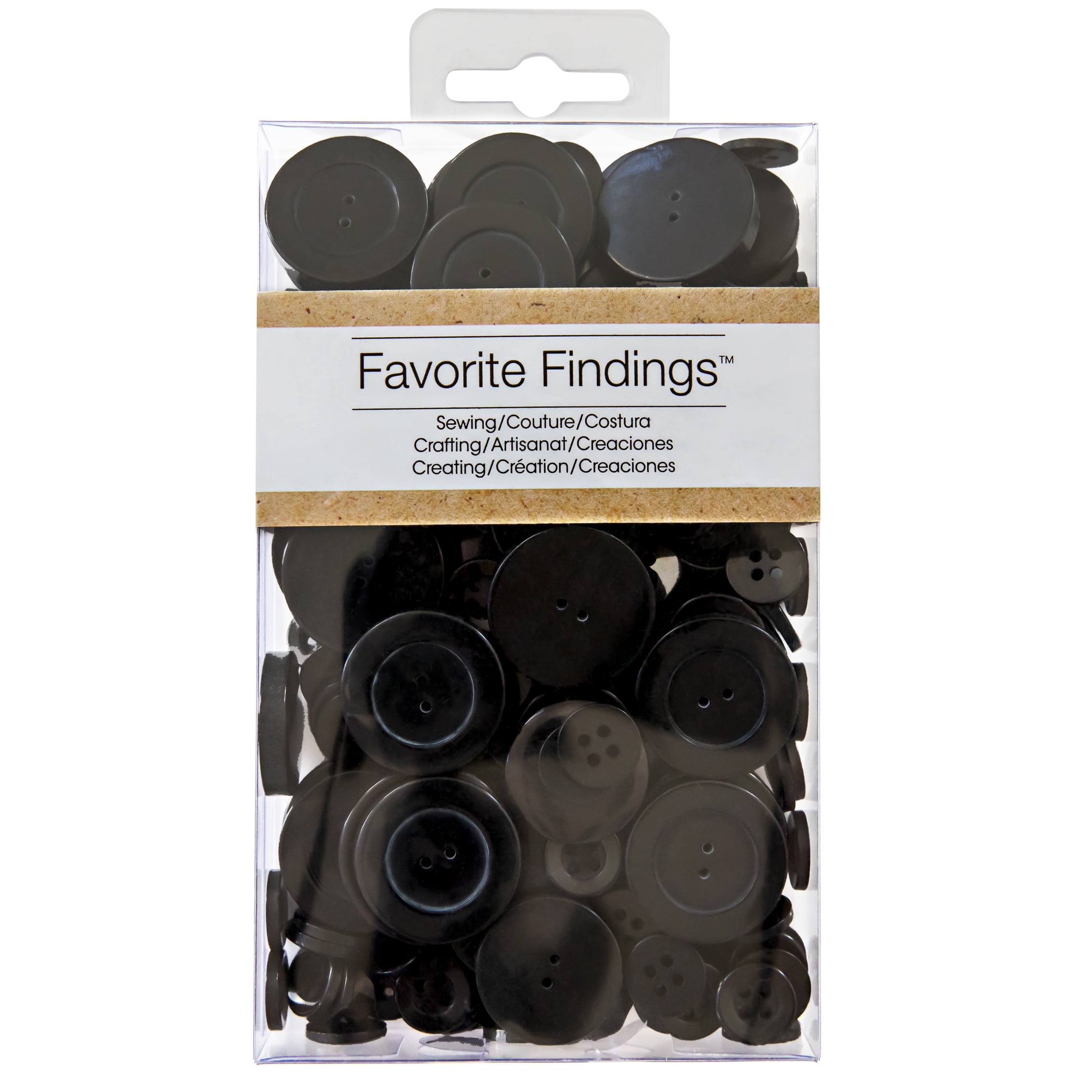 Favorite Findings White Assorted Sew Thru Buttons, 130 Pieces