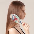 thumbnail image 3 of Hair Brush Floral Rose Cushion Base Hair Brushes Touch Paddle Oval Hairbrush, 3 of 7