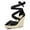 Black, variant on Unique Bargains Women's Lace Up Espadrilles Wedges Sandals Hot Pink (Size 6)