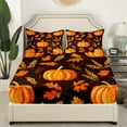 thumbnail image 3 of Manfei Autumn Harvest Sheet Set Twin,Thanksgiving Day Bedding Sets Twin Size,Fall Pumpkin Twin Sheet Sets,Breathable Botanical Room Decor,3pcs, 3 of 6