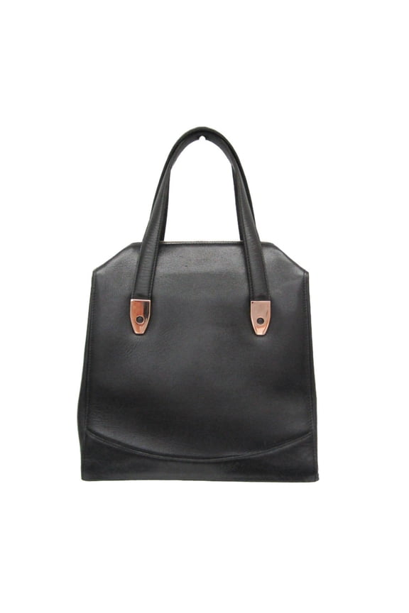 Pre-Owned Valextra Women's Leather,Metal Handbag Pink Gold,Black