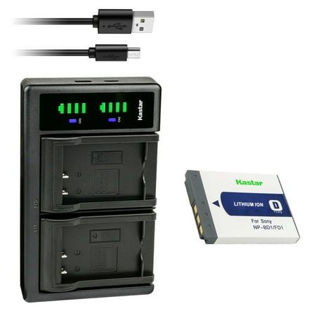 Kastar 1-Pack Battery and LTD2 USB Charger Compatible with Sony NP-BD1 Battery BC-CSD BC-CS3 Charger Cyber-shot DSC-T500 Sony Cyber-shot DSC-T700 Cyber-shot DSC-T900 Cyber-shot DSC-TX1 Cameras