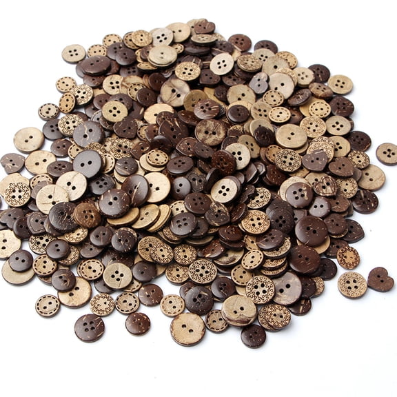 QHUDLV Coconut Shell Buttons Set of 50,18 mm Brown Sewing Supplies,DIY Craft Accessories