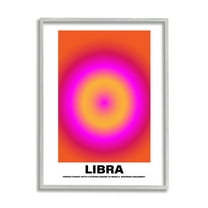 Stupell Industries Funny Libra Astrology Abstract Painting Gray Framed Art Print Wall Art, 24 x 30