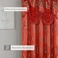 thumbnail image 3 of Luxurious Beautiful Curtain Panel Set with Attached Valance and Backing 54" X 84 inch (Set of 2), Red, 3 of 6