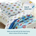 thumbnail image 4 of Wildkin Kids 100% Cotton Flannel Sheet Set for Boys and Girls - Toddler (Trains, Planes & Trucks Blue), 4 of 7