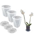 thumbnail image 1 of Juego de 3 maceteros para orquídeas de plástico rígido transparente Diámetro 16 cm, 1 of 5