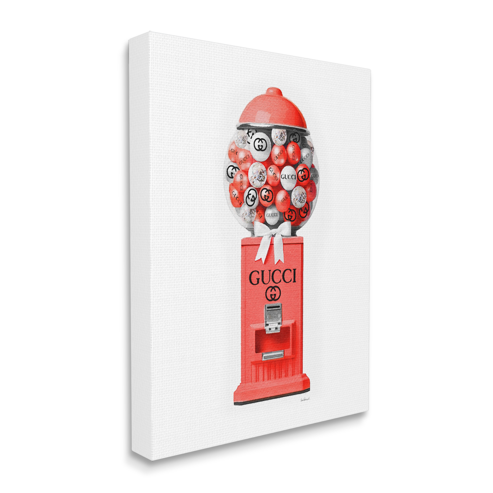 Stupell Industries Red Glam Candy Machine Beauty & Fashion Painting Gallery Wrapped Canvas Art Print Wall Art, 30 x 40