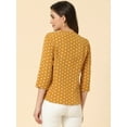 thumbnail image 4 of DARING DIVA Women's V Neck Polka Dots 3/4 Sleeve Casual Button Blouse S Yellow, 4 of 6