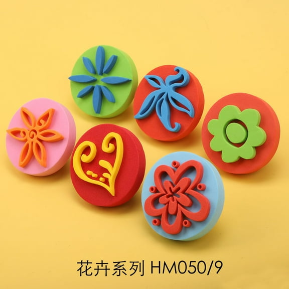 6Pcs Adorable Painting Sponges Teenagers Funny Painting Stamp Drawing Sponges Tools