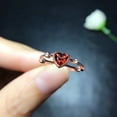 thumbnail image 2 of Bague pour Femmes Simple Réglable en Forme de Coeur Anneau en Cristal Bague Charme Bague, 2 of 8