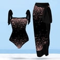 thumbnail image 4 of Traje De Baño Damas 2 piezas de traje de baño atlético de playa para mujer a la moda con vestido para accesorios femeninos (negro S), 4 of 8