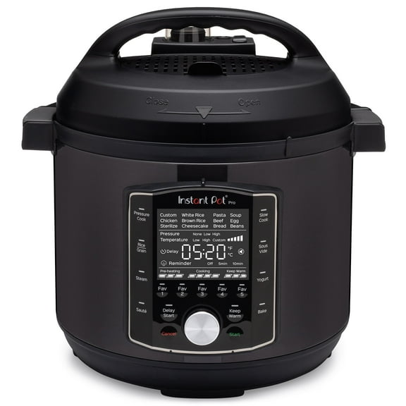 Instant Pot 8Qt Pro 10-in-1 Slow Multi-Cooker, Pressure Cooker, Slow Cook, Rice/Grain Cooker, Steamer, Sauté, Sous Vide, Yogurt Maker, Sterilizer and Warmer, Black