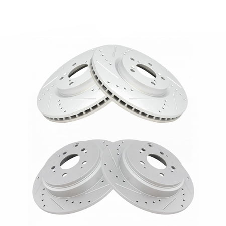 For MDX Pilot ZDX Performance Disc Brake Rotor Drilled Slotted Front & Rear Kit