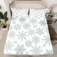 thumbnail image 2 of Manfei Grey Winter Snowflake 4-Piece Full Size Sheets for Boys Girls,Merry Christmas Bed Sheets,Happy New Year Lightweight Sheet Sets,Lightweight Room Decor, 2 of 7