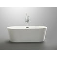 thumbnail image 3 of Chand 59 in. Acrylic Flatbottom Freestanding Bathtub in White, 3 of 7
