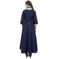 thumbnail image 5 of Bimba Flared Pom-Poms Cotton Blue Kurta Anarkali Classic Dress With Scarf-16, 5 of 8