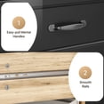 thumbnail image 4 of 6 Drawer Dresser for Bedroom, Aiho Chest of Drawers with Metal Handle & Anti-Tip Storage Cabinet for Living Room, Nursery, Hallway, Black, 4 of 7