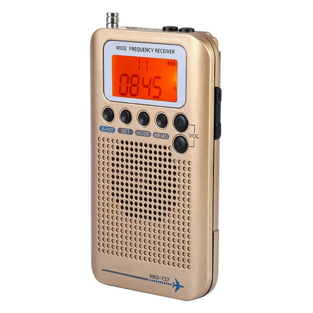 Receptor de radio de banda de aeronaves VHF Bling Bling Dorado