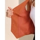 thumbnail image 5 of Chaleco sin mangas de botón y cuello en V para mujer Inspire Chic, color naranja, talla S, 5 of 6