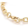 thumbnail image 2 of 1 pulsera de cadena de acero inoxidable con eslabones y cierres de palanca. Pulsera texturizada dorada para regalo., 2 of 2