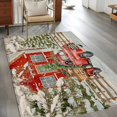 thumbnail image 2 of 4'x6' Area Rugs, Christmas Truck Indoor Outdoor Area Rug for Living Room Bedroom, Grey Watercolor Xmas Tree Snowflake Washable Bathroom Rugs Kitchen Floor Carpet Mats Home Decor Aesthetic, 2 of 8