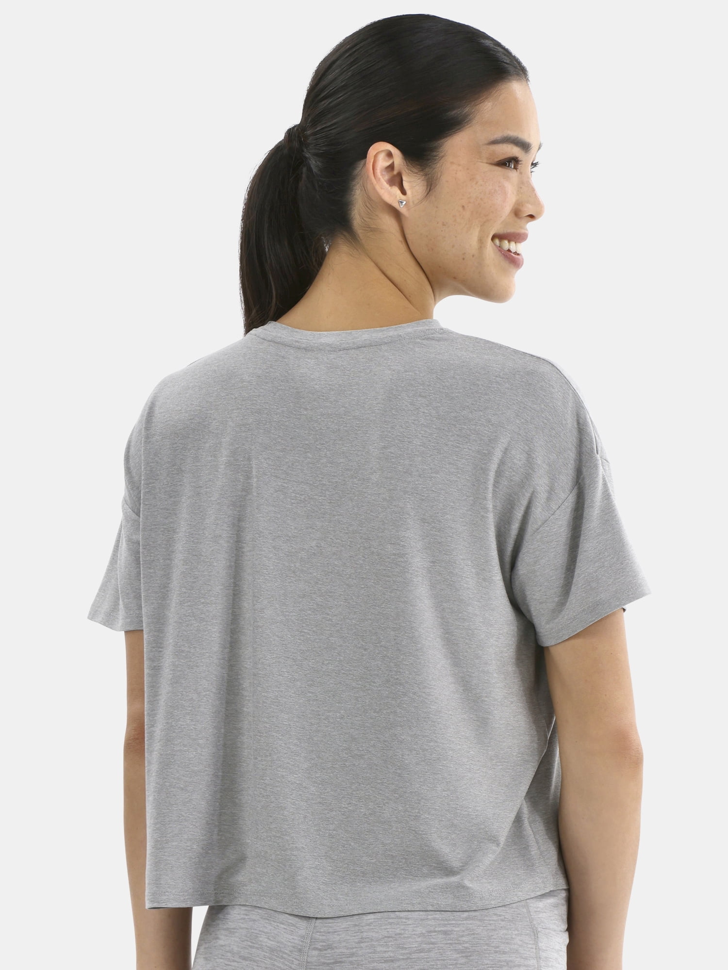 Athletic Works Women's ButterCore Cropped Tee with Short Sleeves, Sizes XS-XXXL