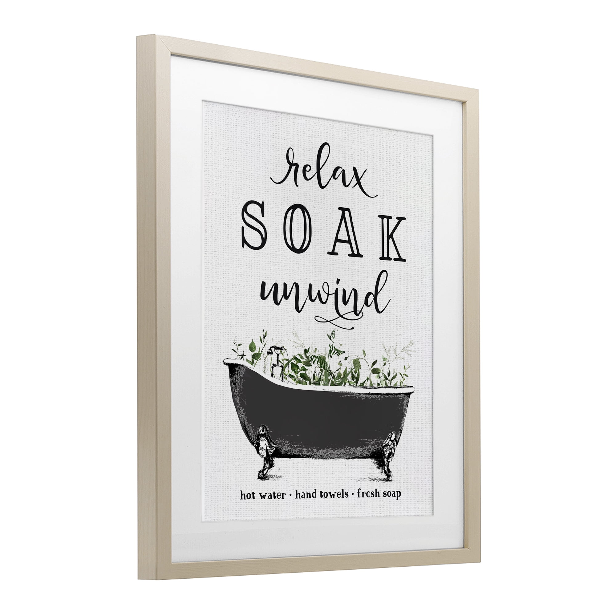 Vintage Bathing Reminders Birch Framed Print Under Glass, design by Lettered and Lined