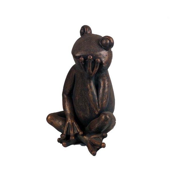 thinking frog statue