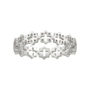 Marisol & Poppy Quatrefoil Band Ring in Sterling Silver for Women, Unisex