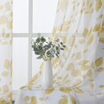 thumbnail image 4 of Sheer Curtains Window Treatment Leaves Printed Pattern Small Window Curtains for Kitchen Bathroom Faux Linen Textured Grommet Design Beige 52"*63", 4 of 6