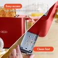 thumbnail image 4 of BELLA tostador de 2 rebanadas con apagado automático, ranuras extra anchas y bandeja extraíble para migas y función de cancelación, descongelación y recalentamiento, pan tostado, bagel y waffle, rojo, 4 of 5