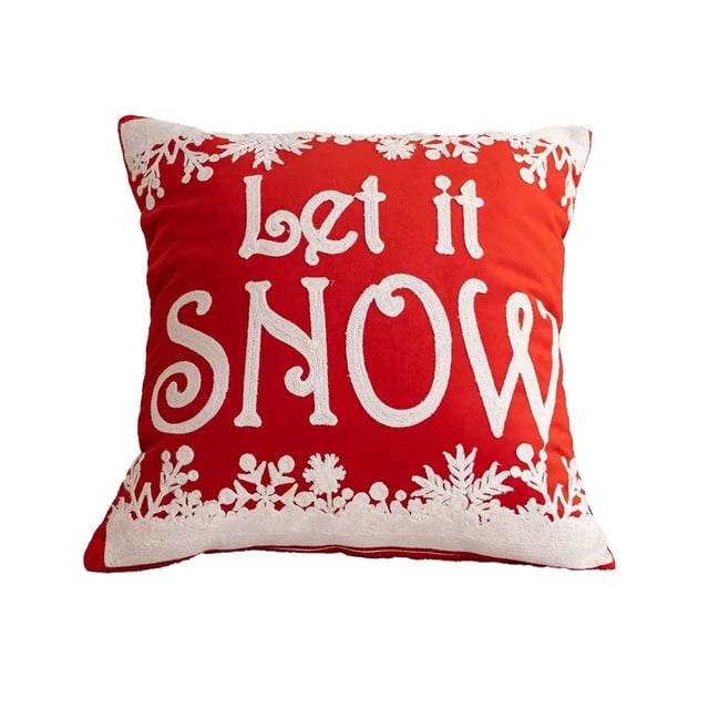 SDNall Outdoor Christmas Decorations, Christmas Pillowcase Christmas Tree and Christmas Snowflake Embroidery Pillowcase About 18 X 18 Inches Suitable for Christmas Decoration Home Decoration