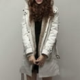 thumbnail image 3 of LEAVINGSUO Womens Coats Plus Size Clearance Womens Tops Ladies Lining Coat Womens Winter Warm Thick Long Jacket Hooded Overcoat, 3 of 6