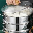 thumbnail image 3 of Vaporera de acero inoxidable para cocinar al vapor en la cocina, herramienta para cocinar al vapor en el hogar., 3 of 8