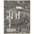 thumbnail image 2 of Beardsley, Aubrey 12x14 White Modern Wood Framed Museum Art Print Titled - Morte DArthur 1893 - Merlin Taketh, 2 of 4