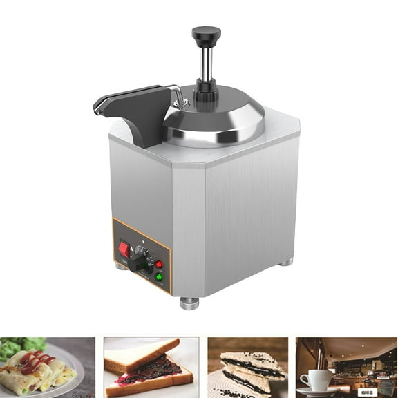 1 Pot Electric Sauce Warmer Pump-Type Jam Condiment Dispenser (Water-Barrier Heating)