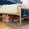 thumbnail image 7 of Homhougo Full Size Upholstered Bed Frame, Gold Platform Bed with Velvet Headboard, Heavy Duty Mattress Foundation with Wood Slats, Noise Free Design, No Box Spring Needed in Blue, 7 of 7