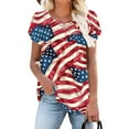 thumbnail image 4 of SELONE Heart Shirts for Women Fourth of July Print Star Pullover V Neck Short Sleeve Tops Patriotic Graphic Clothes, 4 of 4