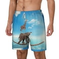 thumbnail image 2 of Gaeub Elephant Giraffe Mens Swim Trunks Stretch Beach Shorts Quick Dry for Men Swim Shorts Swimwear with Pockets- Small, 2 of 9