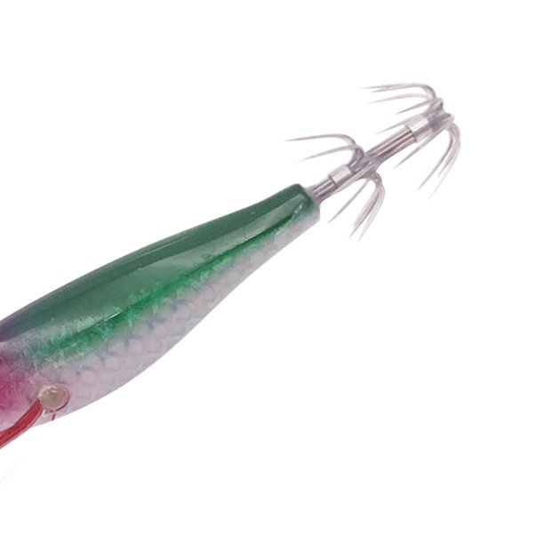 Señuelo de camarón de madera, cebo de pesca de pulpo y sepia con anzuelo de calamar, cebos de plantilla de calamar