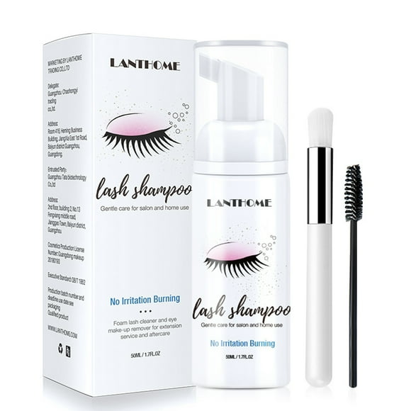 50ml Eyelash Cleaner Eyelashes Extension Shampoo Brush Foam Lash Cleaner for Extensions & Natural Lashes