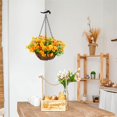 thumbnail image 5 of Artificial Hanging Flowers in Basket Fake Silk Flowers in Basket Chain Flowerpot for Patio Lawn Garden Decor, 5 of 9