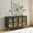 thumbnail image 2 of EDYO LIVING 63 inch Metal Decorative Sideboard Buffet Cabinet with LED Light, Black Credenza Storage Accent Cabinet for Living Room, 2 of 6