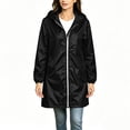 thumbnail image 4 of Enjoytime Rain Coats for Women Waterproof Hooded Long Rain Jacket Outdoor Travel Lightweight Windbreaker, 4 of 8