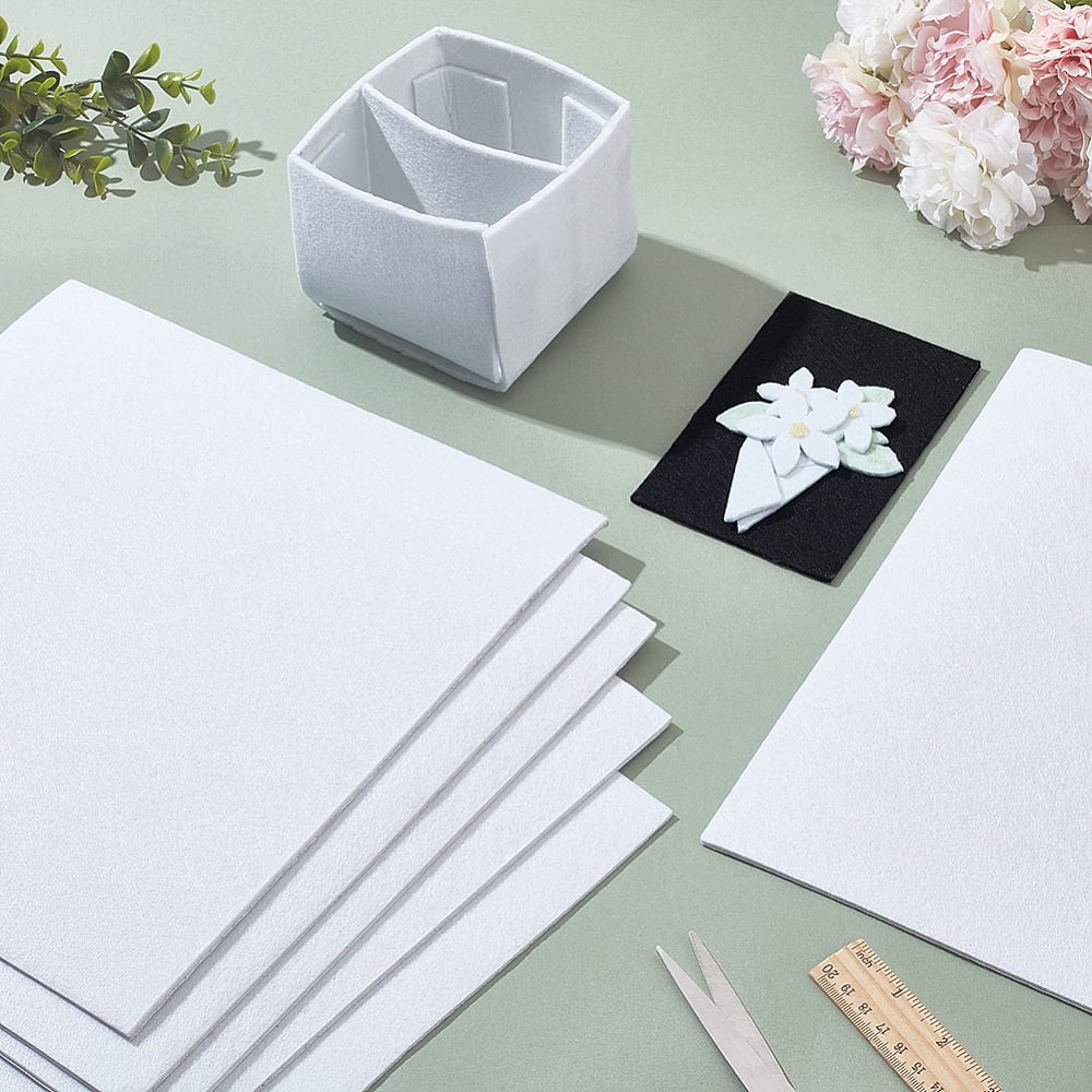 Self-adhesive Felt Fabric for DIY Craft Square White 29.7x29.7x0.3cm