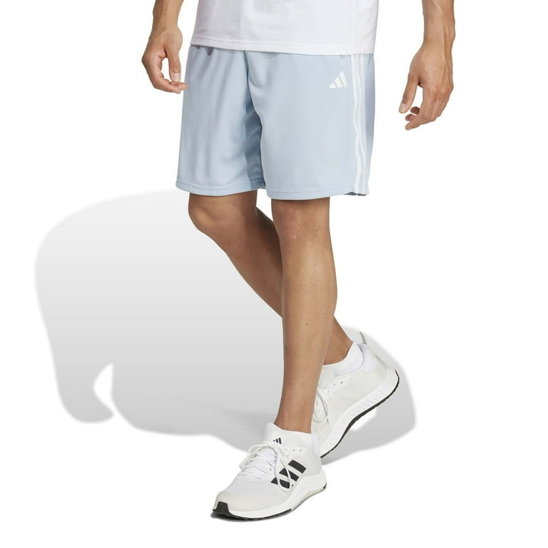 Men s adidas Train Essentials Pique 3 Stripes Training Shorts Color Dark Blue Size L Walmart