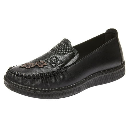 

TAIAOJING Women Flat Shoes Autumn Casual Shoes Flat Soft Sole Comfortable Simple Style Design Flowers