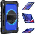 thumbnail image 2 of TECH CIRCLE 3-in-1 Case for Galaxy Tab S9 2023 Tablet SM-X710 11", Shockproof Multifunctional Case with Screen Protector/Pen Holder/Rotating Kickstand/Adjustable Hand Strap/Shoulder Strap, Blue/Black, 2 of 8