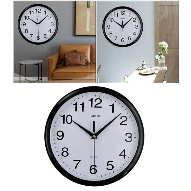 Reloj de pared moderno de 10 pulgadas Relojes de pared decorativos silenciosos Negro Sunnimix Reloj de pared moderno Bodega Aurrera en linea